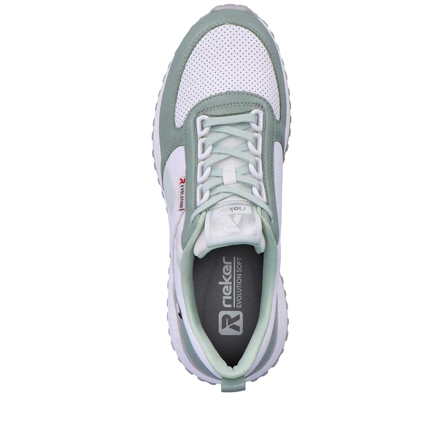 Rieker Women'S Sneaker Low Mint-Green Swan-White