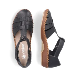 Rieker Women'S Strappy Sandals Midnight Black