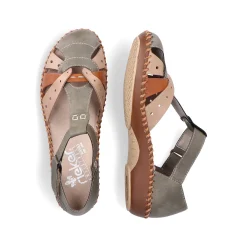 Rieker Women'S Strappy Sandals Mint Green-Beige