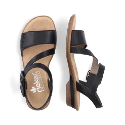 Rieker Women'S Strappy Sandals Night Black