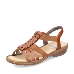 Rieker Women'S Strappy Sandals Caramel Brown