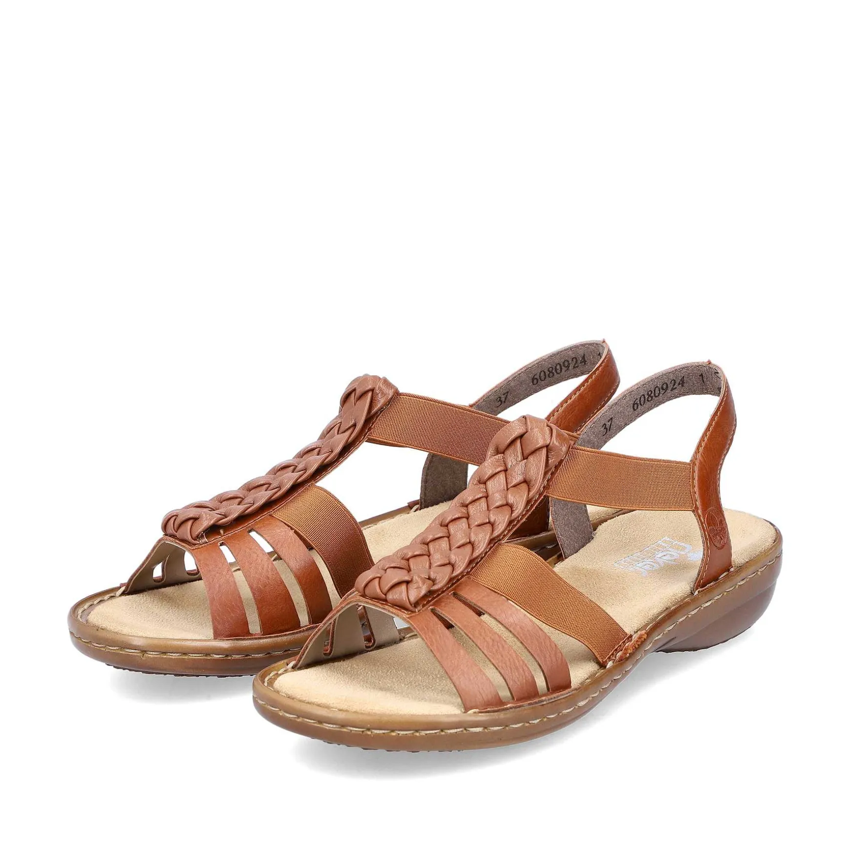 Rieker Women'S Strappy Sandals Caramel Brown