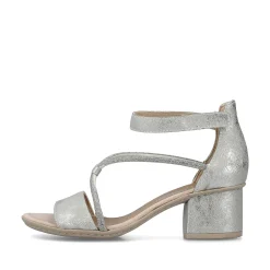 Rieker Women'S Strappy Sandals Silver Metallic