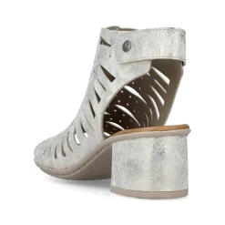 Rieker Women'S Strappy Sandals Silver Metallic