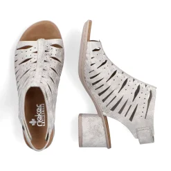 Rieker Women'S Strappy Sandals Silver Metallic