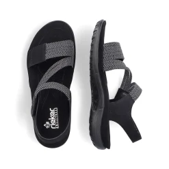 Rieker Women'S Strappy Sandals Asphalt Black