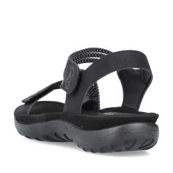 Rieker Women'S Strappy Sandals Asphalt Black
