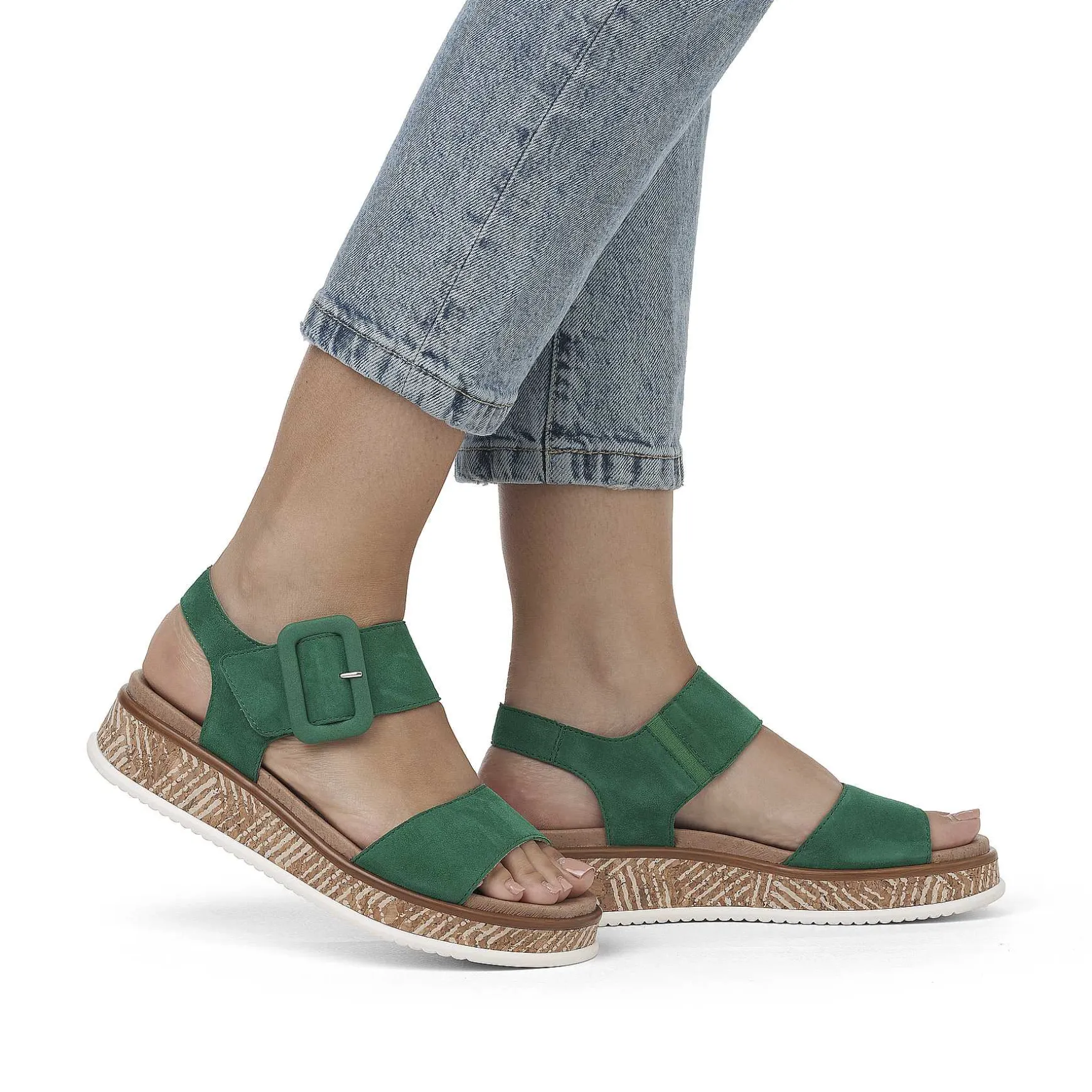 Rieker Women'S Strappy Sandals Emerald Green