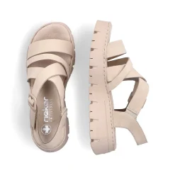 Rieker Women'S Strappy Sandals Light Beige