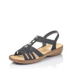 Rieker Women'S Strappy Sandals Night Black