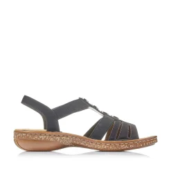 Rieker Women'S Strappy Sandals Night Black