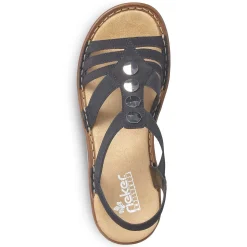 Rieker Women'S Strappy Sandals Night Black