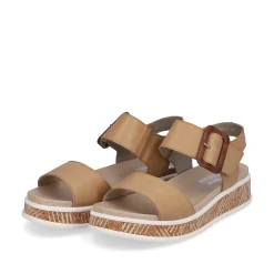 Rieker Women'S Strappy Sandals Clay Beige