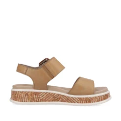 Rieker Women'S Strappy Sandals Clay Beige