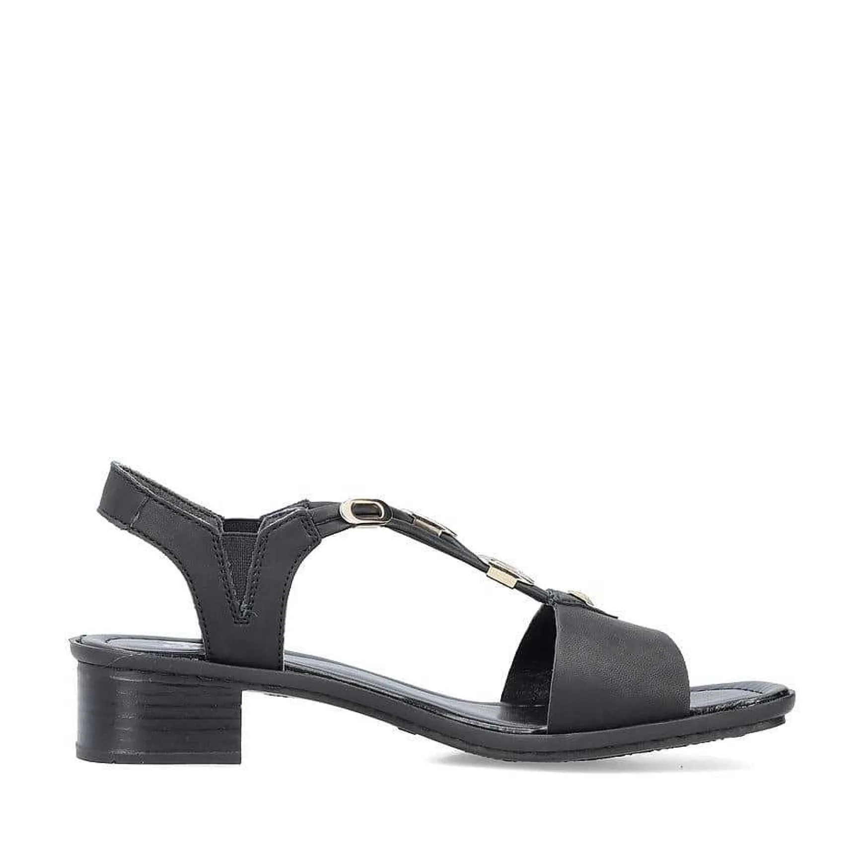 Rieker Women'S Strappy Sandals Asphalt Black