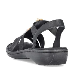 Rieker Women'S Strappy Sandals Asphalt Black