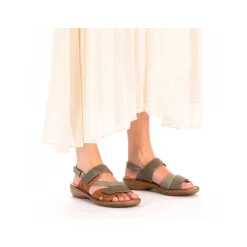 Rieker Women'S Strappy Sandals Green Grey