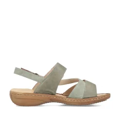 Rieker Women'S Strappy Sandals Green Grey
