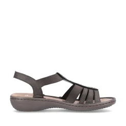 Rieker Women'S Strappy Sandals Black Gray