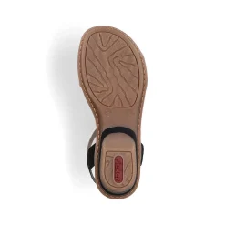 Rieker Women'S Strappy Sandals Sand Beige-Black