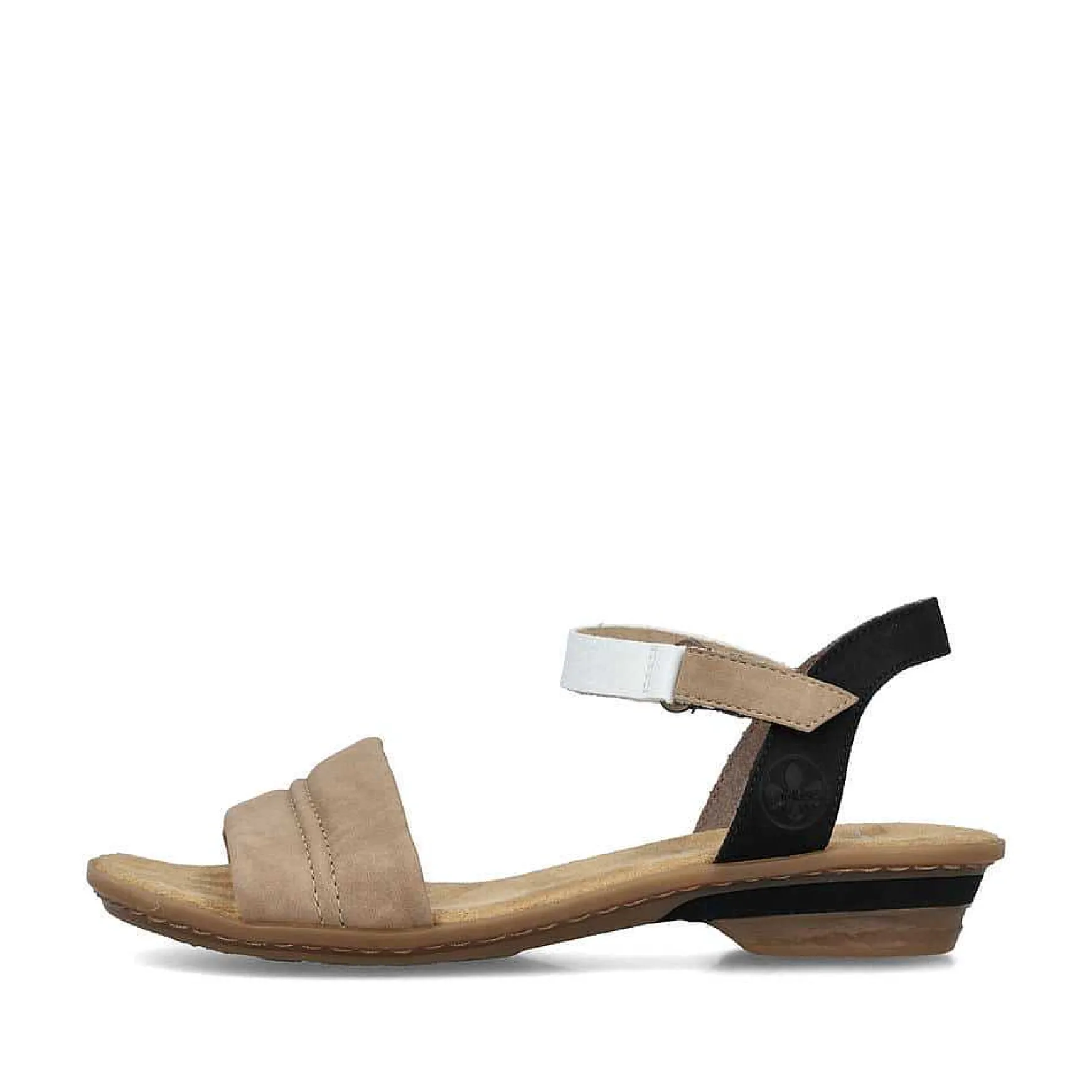 Rieker Women'S Strappy Sandals Sand Beige-Black