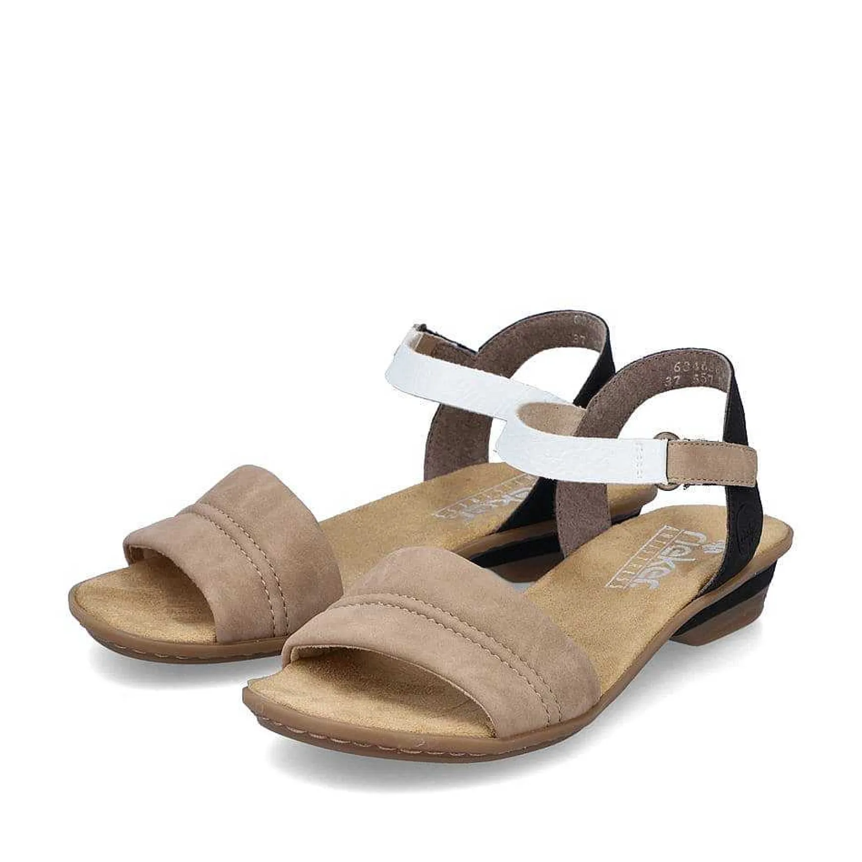 Rieker Women'S Strappy Sandals Sand Beige-Black