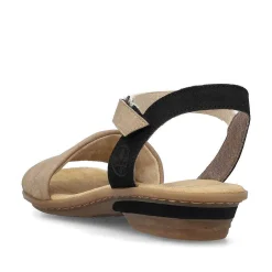 Rieker Women'S Strappy Sandals Sand Beige-Black