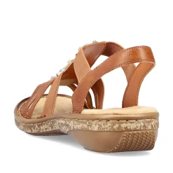 Rieker Women'S Strappy Sandals Caramel Brown