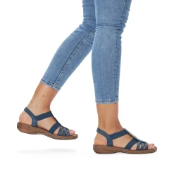 Rieker Women'S Strappy Sandals Navy Blue