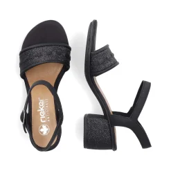 Rieker Women'S Strappy Sandals Asphalt Black