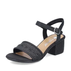 Rieker Women'S Strappy Sandals Asphalt Black