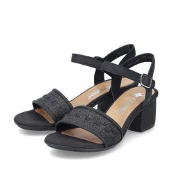 Rieker Women'S Strappy Sandals Asphalt Black