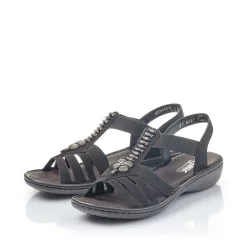 Rieker Women'S Strappy Sandals Night Black