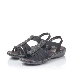 Rieker Women'S Strappy Sandals Jet Black