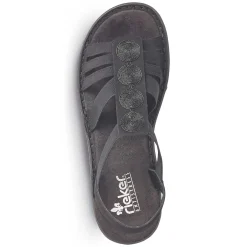 Rieker Women'S Strappy Sandals Jet Black