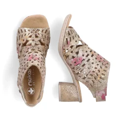 Rieker Women'S Strappy Sandals Bronze Metallic