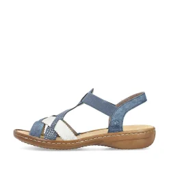 Rieker Women'S Strappy Sandals Pacific Blue