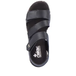 Rieker Women'S Strappy Sandals Asphalt Black
