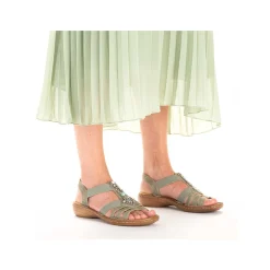 Rieker Women'S Strappy Sandals Mint Green