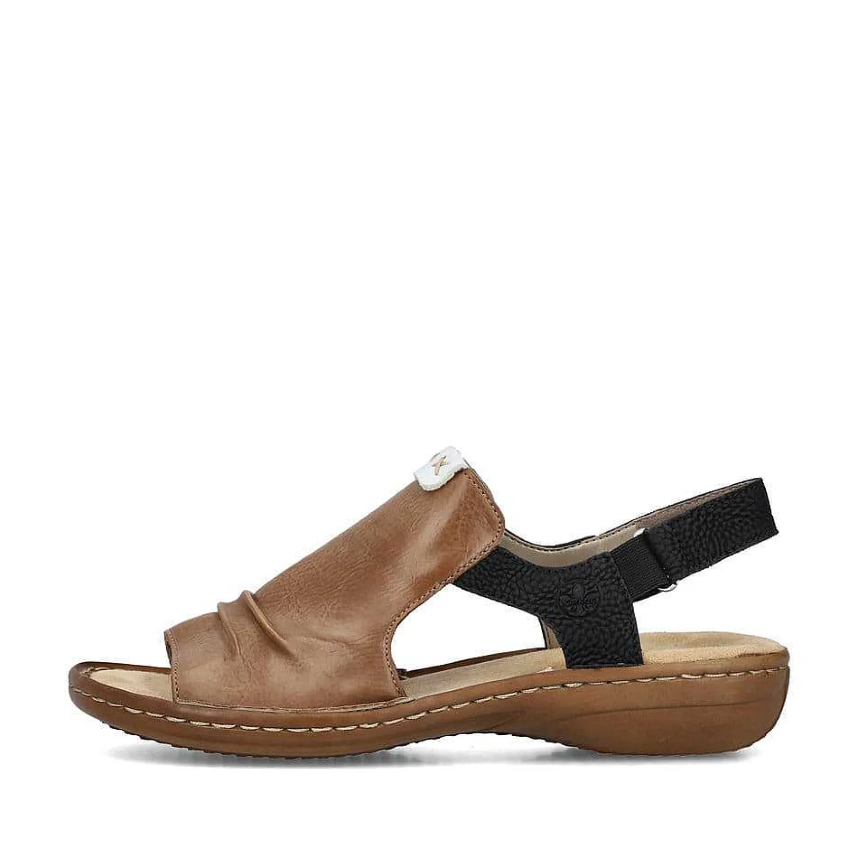 Rieker Women'S Strappy Sandals Nut Brown-Deep Black