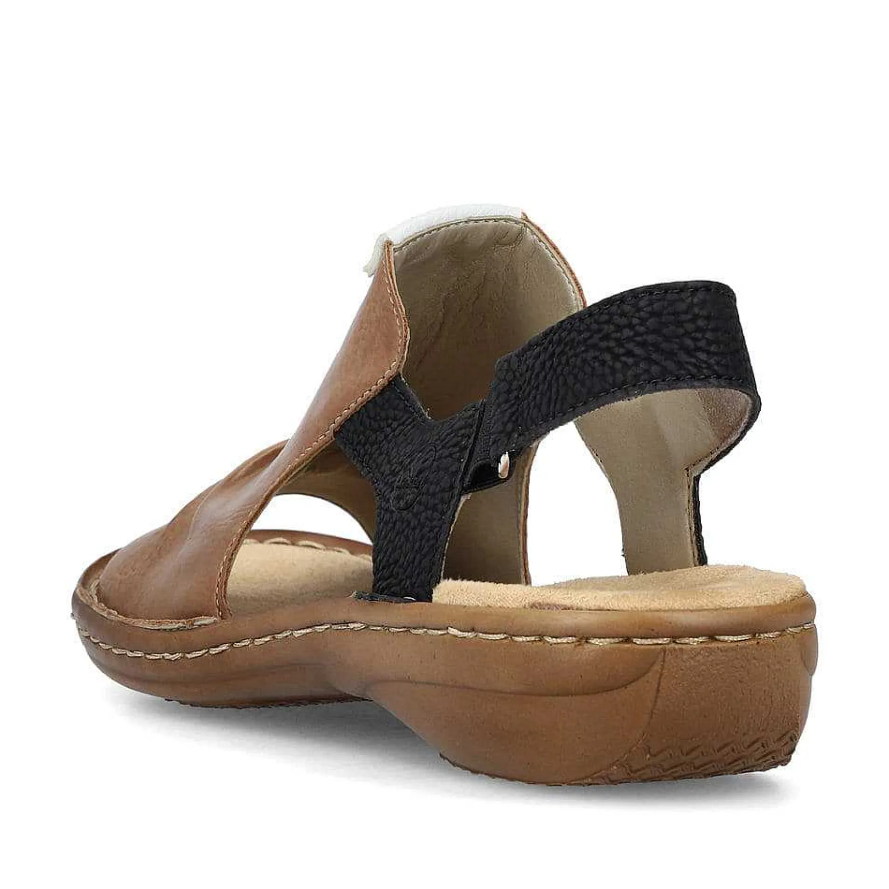 Rieker Women'S Strappy Sandals Nut Brown-Deep Black