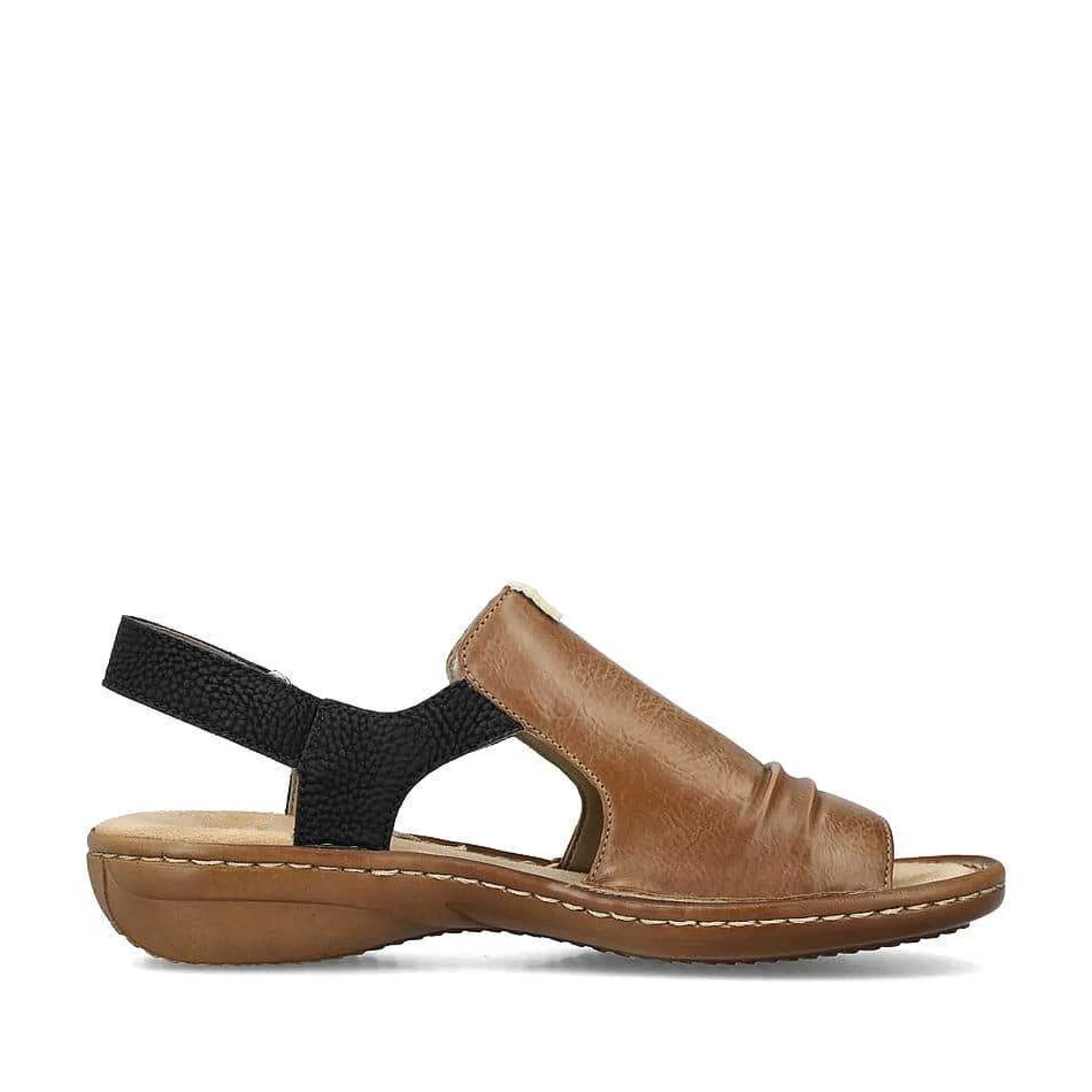 Rieker Women'S Strappy Sandals Nut Brown-Deep Black