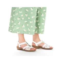 Rieker Women'S Strappy Sandals Lily White