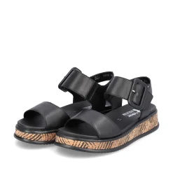 Rieker Women'S Strappy Sandals Midnight Black