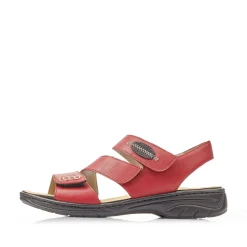 Rieker Women'S Strappy Sandals Cherry Red