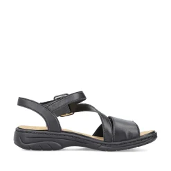 Rieker Women'S Strappy Sandals Asphalt Black