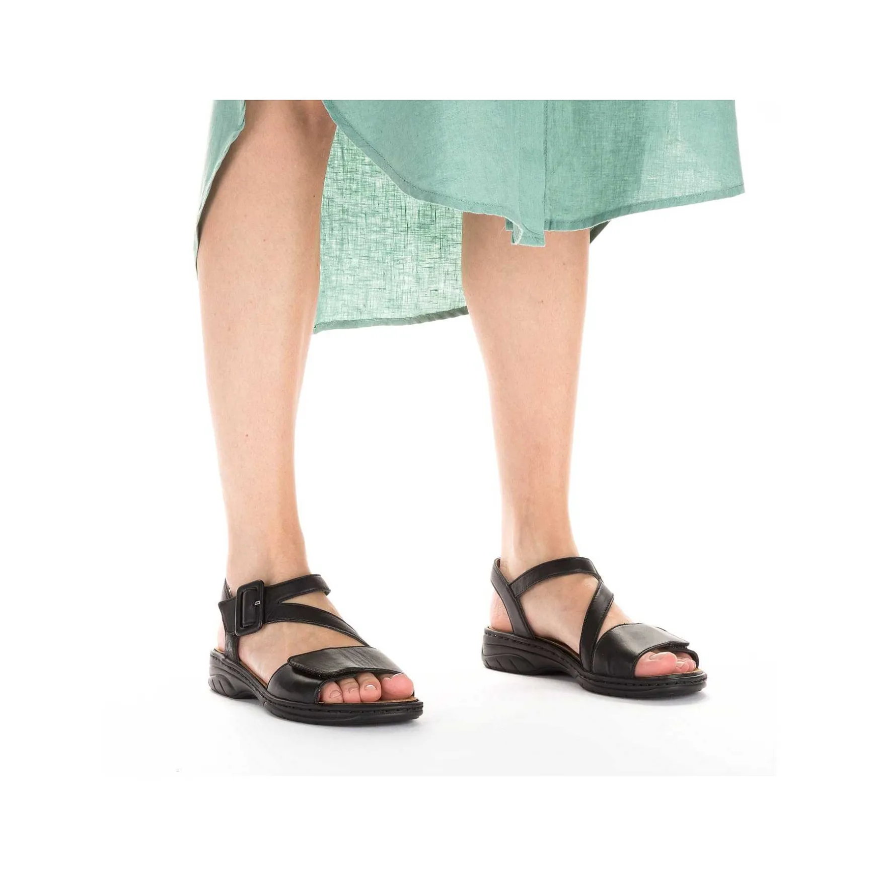 Rieker Women'S Strappy Sandals Asphalt Black