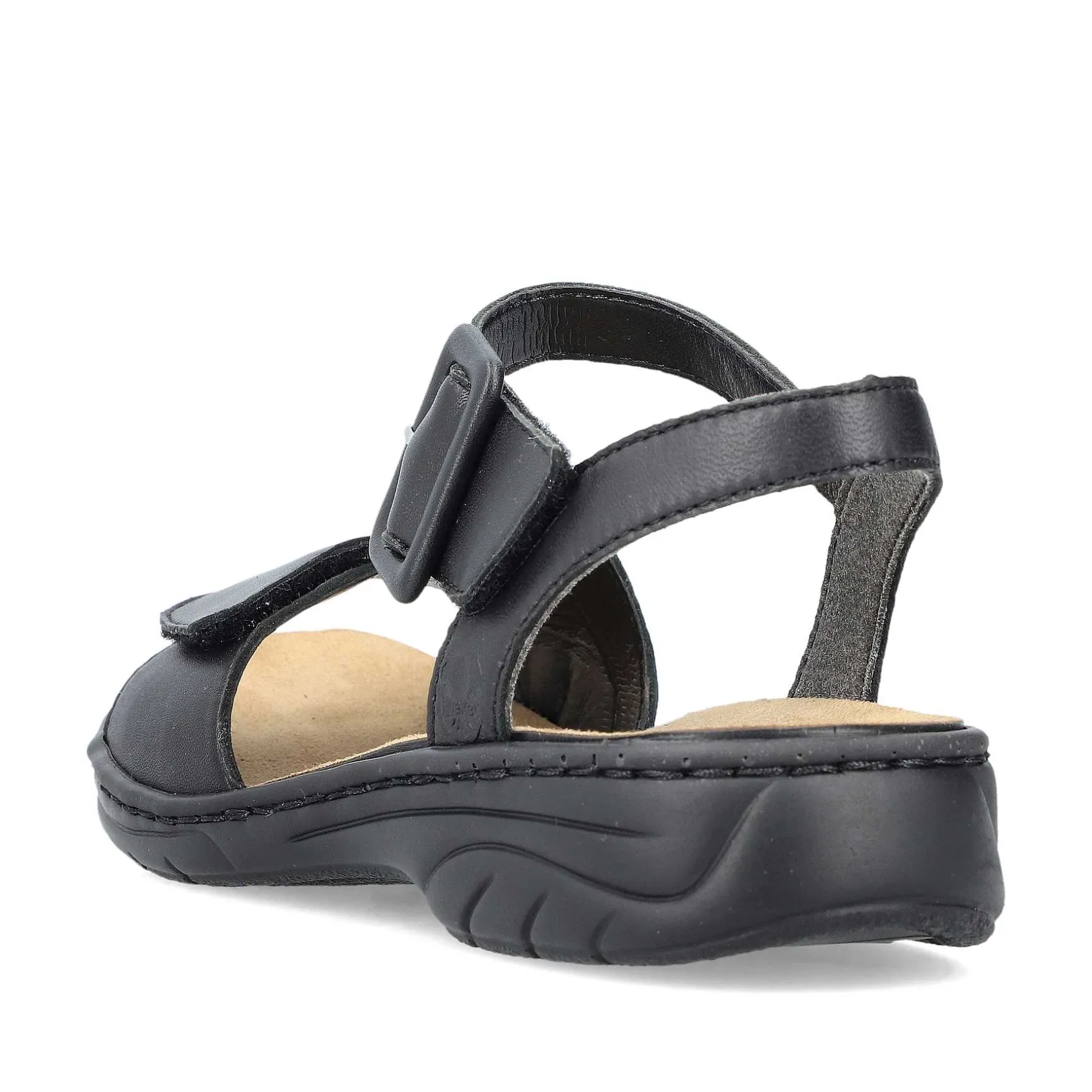 Rieker Women'S Strappy Sandals Asphalt Black