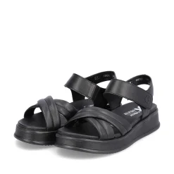 Rieker Women'S Strappy Sandals Midnight Black