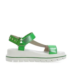 Rieker Women'S Strappy Sandals Emerald Green Metallic
